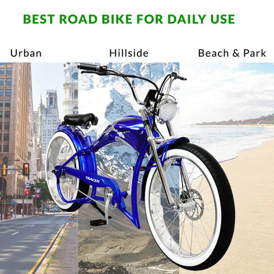 Tracer Bikes | Tracer Twenty5 GT 500W 26" CRUISER E-BIKE |  Chico USA, Inc. 