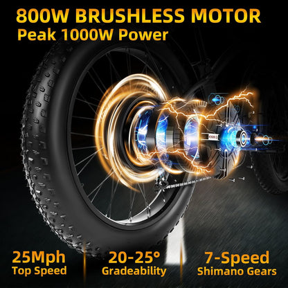 Tracer Loiter 26"  800W Electric Cruiser Bike