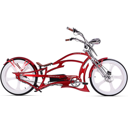 Tracer Raptor Pro DS 800W Chopper Style Stretch Cruiser Bike