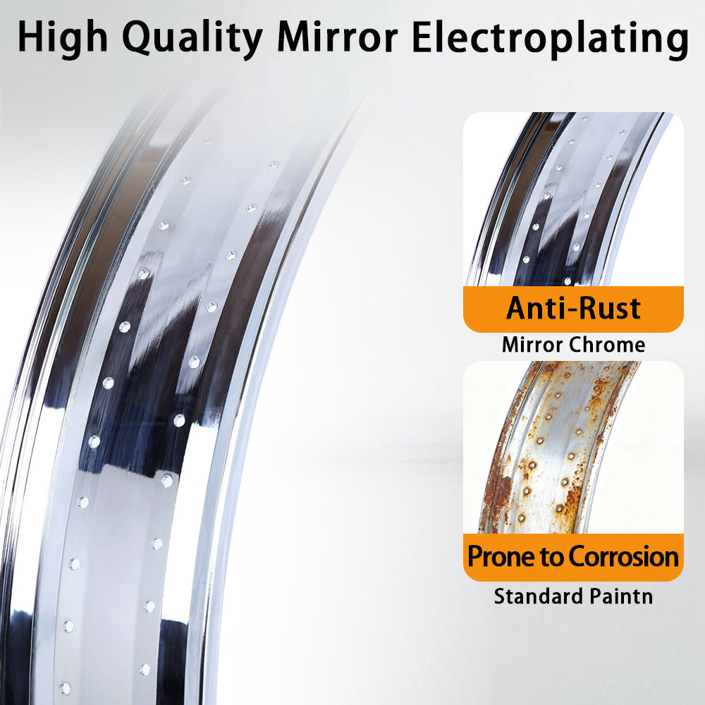 Chico RM-TH7529140-CP Bicycle Mirror Electroplating Rim 29" x 3"×14G x 140H 80mm For Cruiser Bike