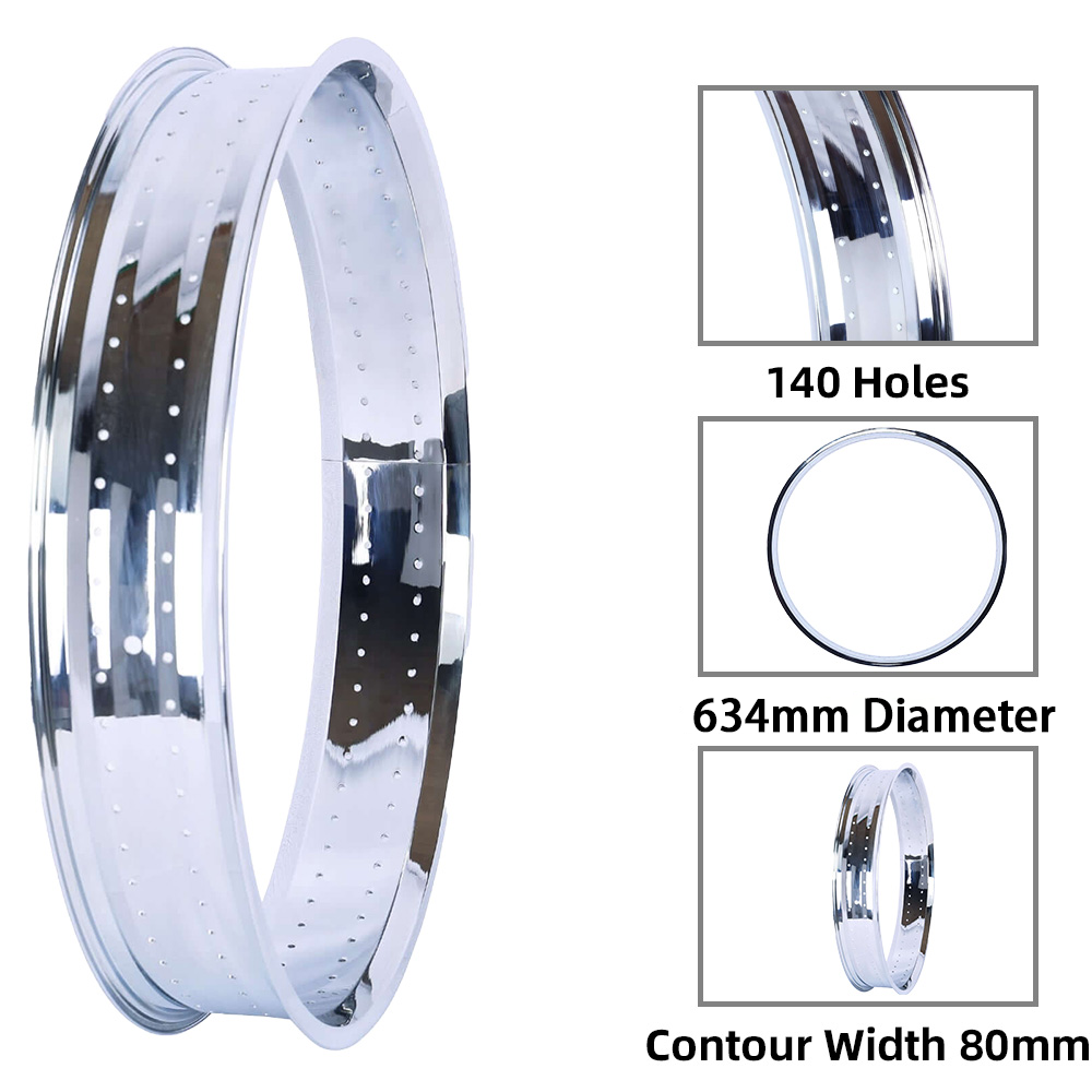 Chico RM-TH7529140-CP Bicycle Mirror Electroplating Rim 29" x 3"×14G x 140H 80mm For Cruiser Bike