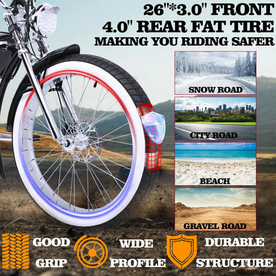 Tracer Twenty5 800W Chopper Styel Ebike - Chico USA, Inc.
