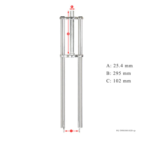 Tracer Bikes | Tracer FK-TP80300102D Triple Tree Fork, 1" Steerer for Disc Brake, Fits 2.125 Tire, Black/Chrome |  Chico USA, Inc. 