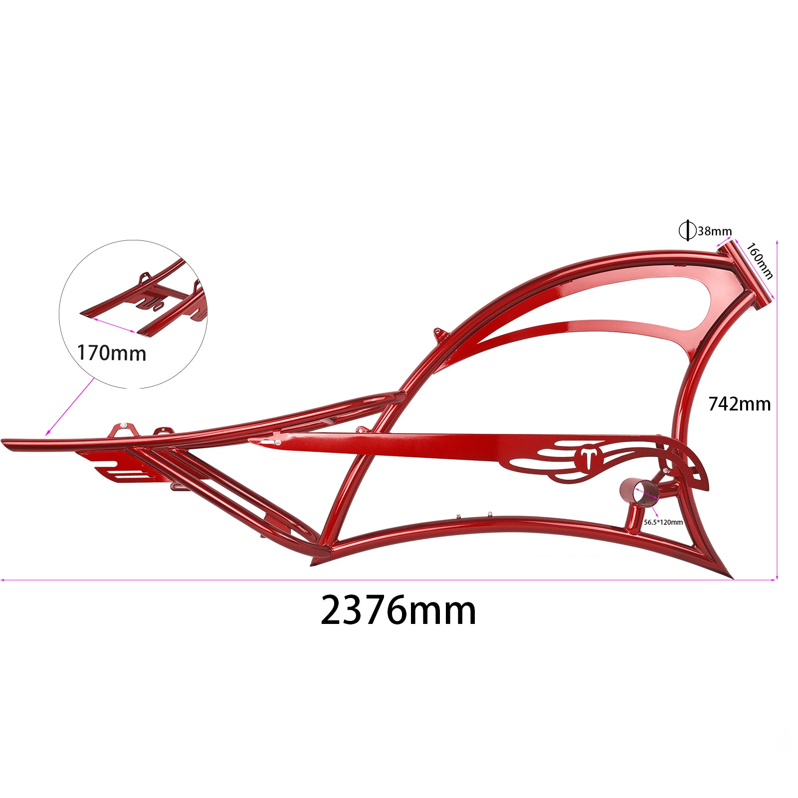 Chico FM-Scorpion pro dts 26" Stretch Chopper Cruiser Over Size Steel Frame - Chico USA, Inc.