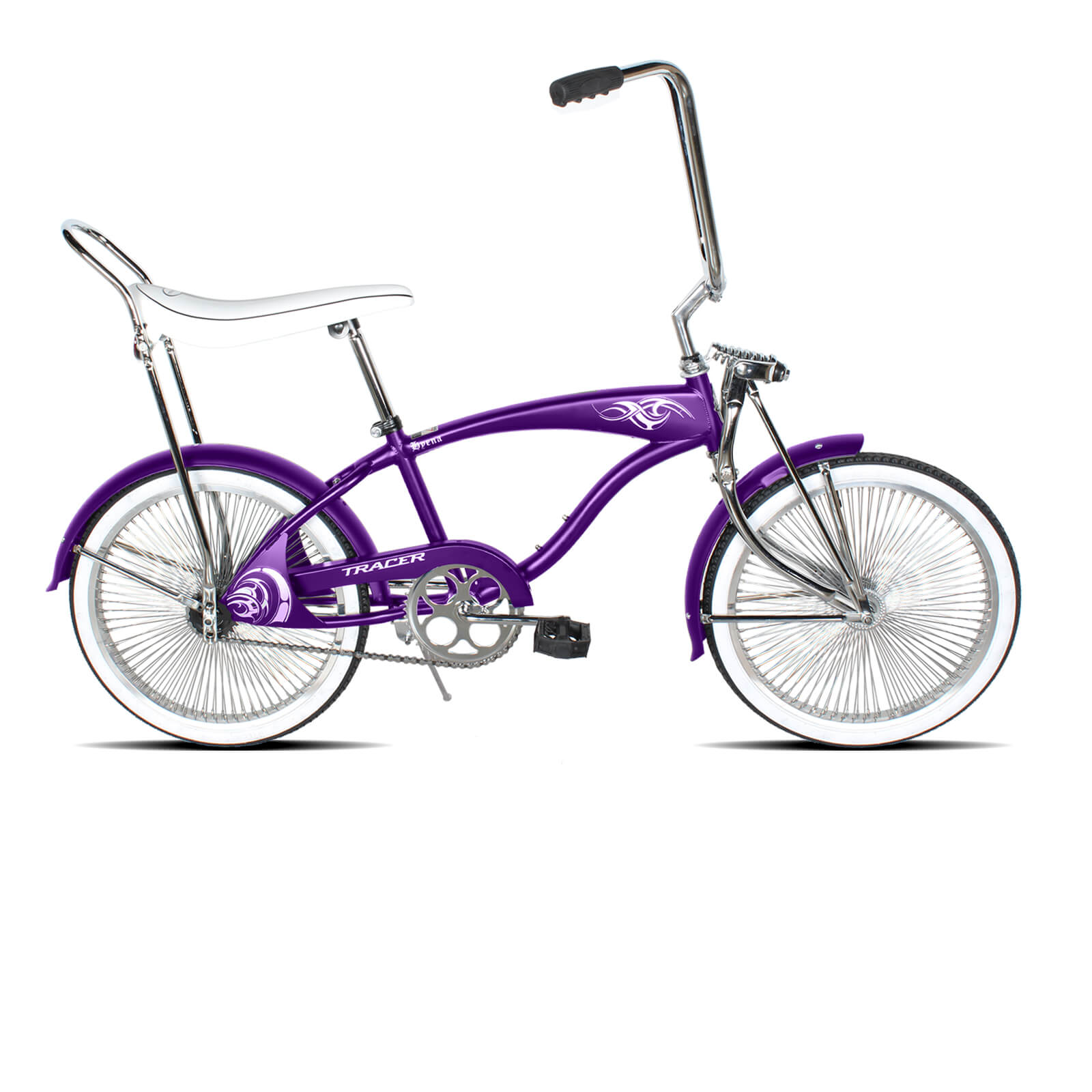 Tracer Hyena Classic Beach Lowrider Bike with 20" Wheels and Banana Seat, Single Speed - Chico USA, Inc.