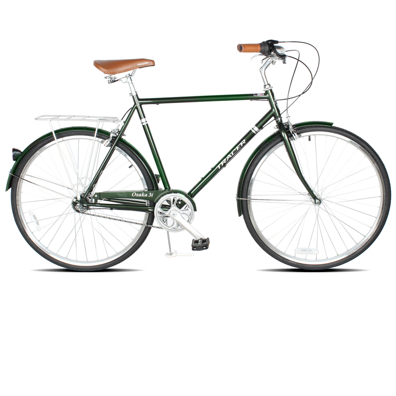 Tracer Osaka 700C Internal 3-Speed Hybrid City Bike for Men with Back Rack - Chico USA, Inc.