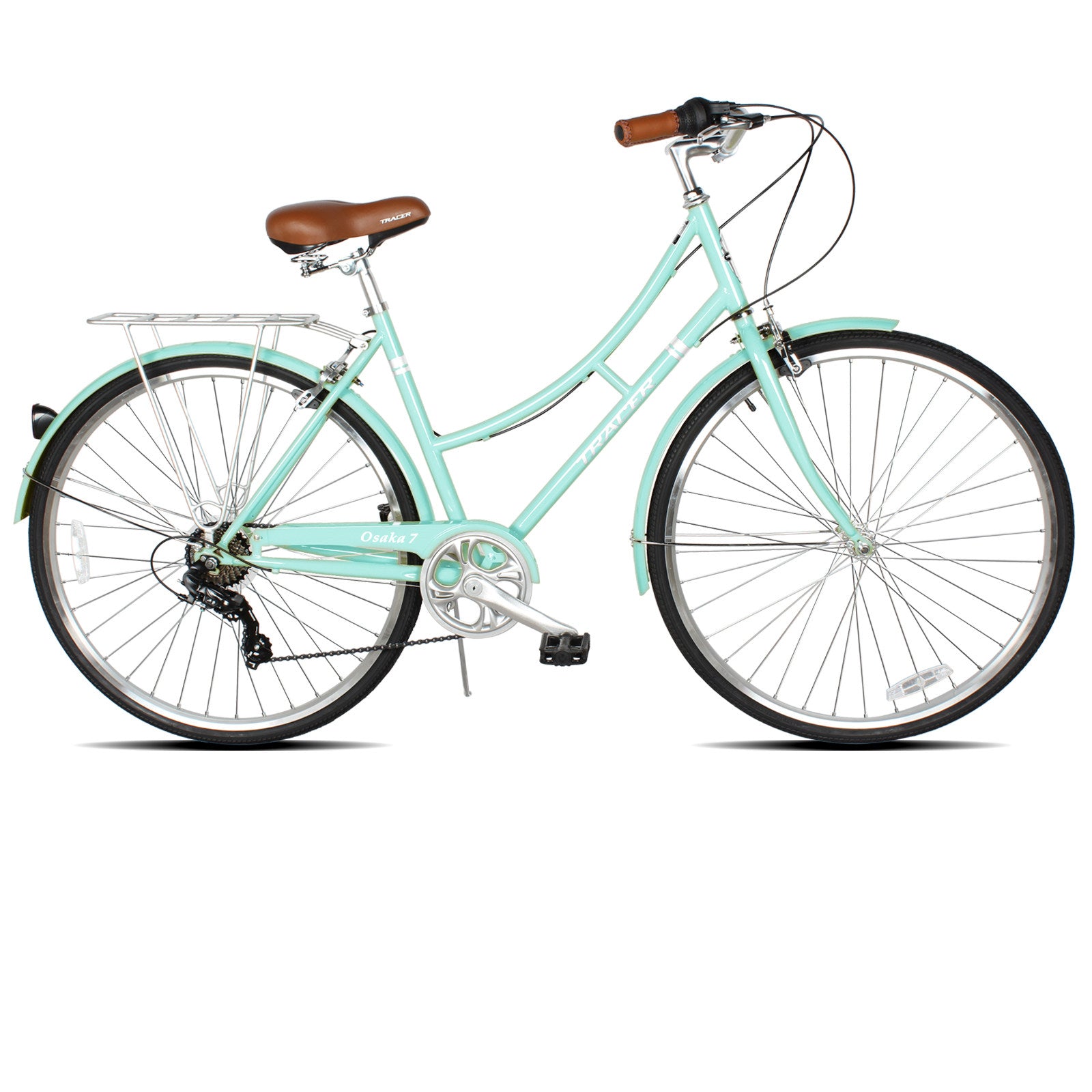 Tracer Osaka 700C 7 Speed Hybrid City Bike with Moon-Type Handlebar for Women - Chico USA, Inc.