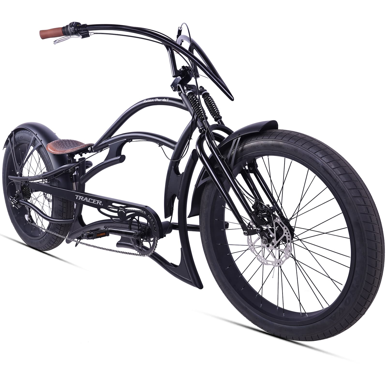 Tracer Raider Pro DS 26" 7-Speed Chopper Style Stretch Cruiser Bike - Chico USA, Inc.