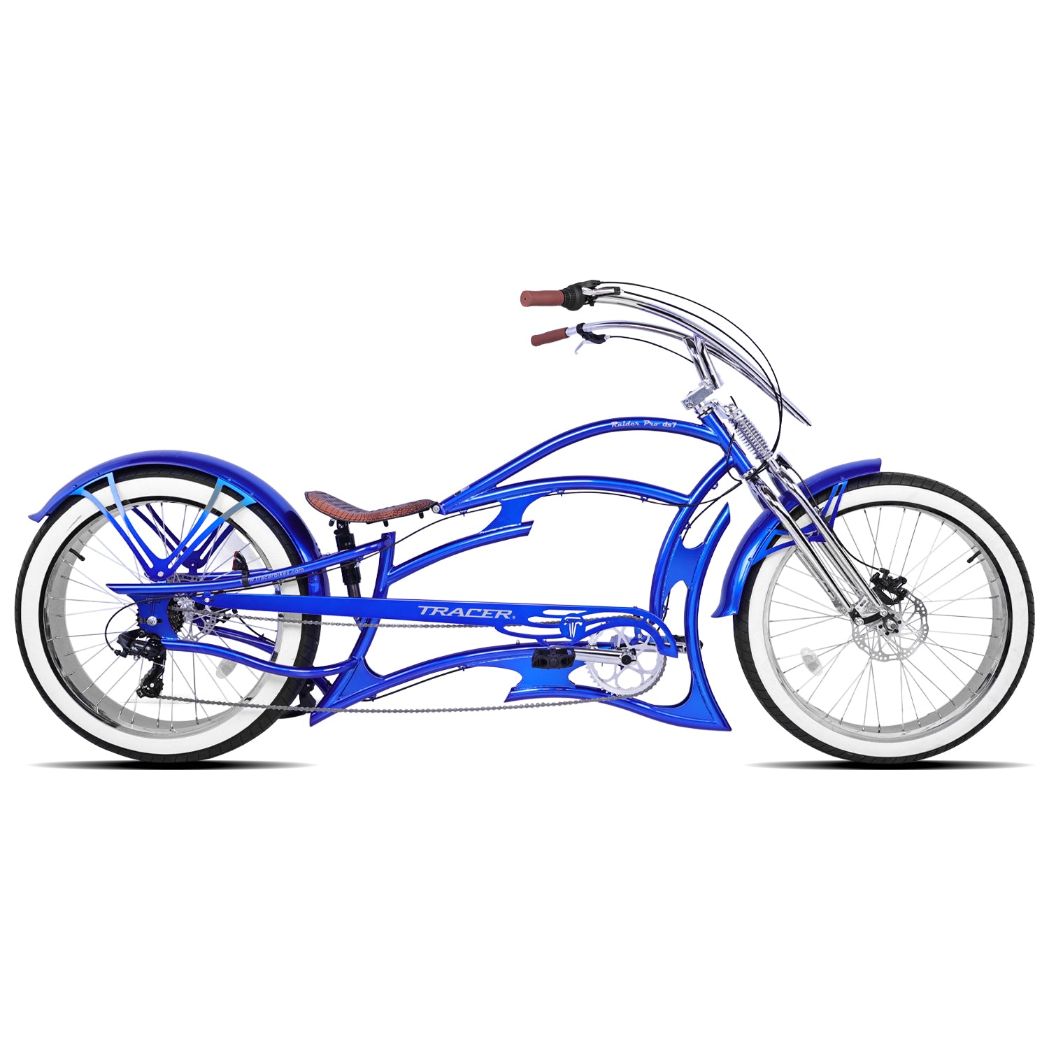 Tracer Raider Pro DS 26" 7-Speed Chopper Style Stretch Cruiser Bike - Chico USA, Inc.