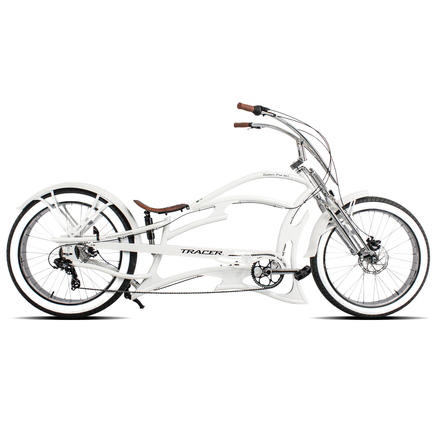 Tracer Raider Pro DS 26" 7-Speed Chopper Style Stretch Cruiser Bike - Chico USA, Inc.