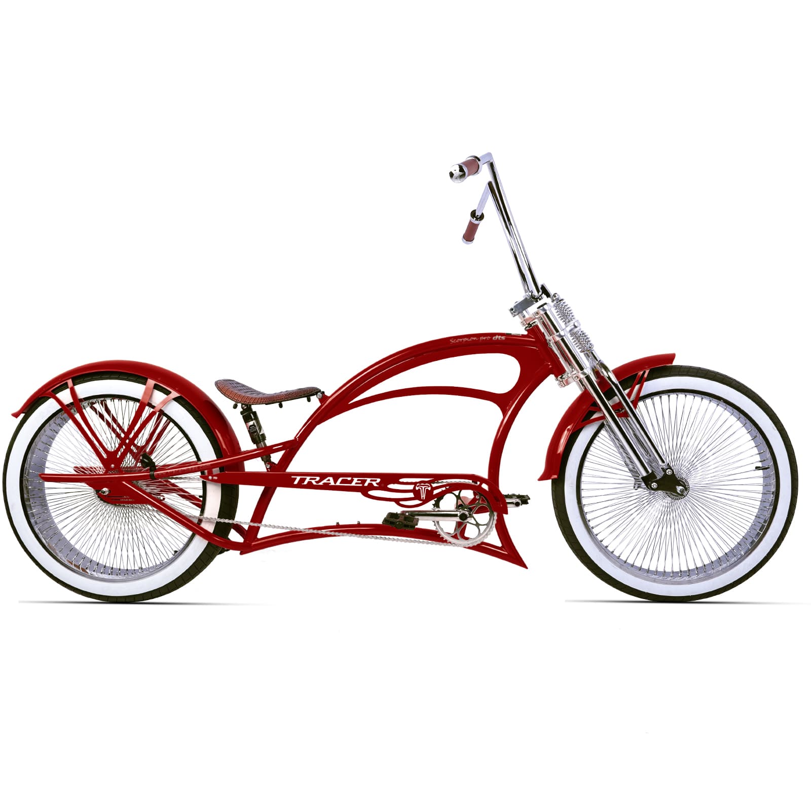 Tracer Scorpion Pro DTS  26" Chopper-Style Stretch Cruiser Bike - Chico USA, Inc.