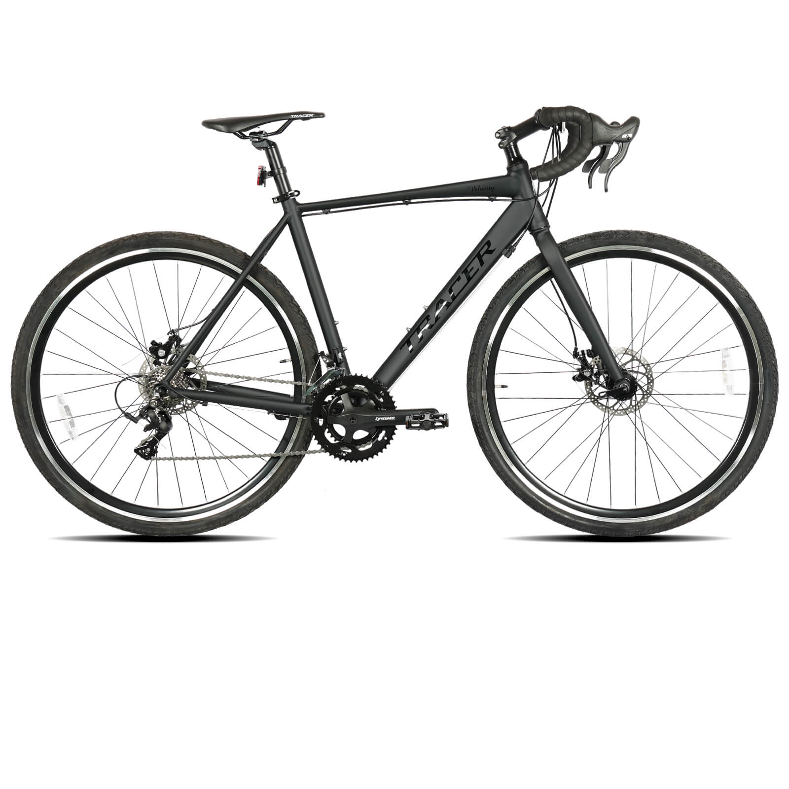 Tracer VELOCITY 700C Road Bike with Aluminum Frame, Available in Matte Black and Grey - Chico USA, Inc.