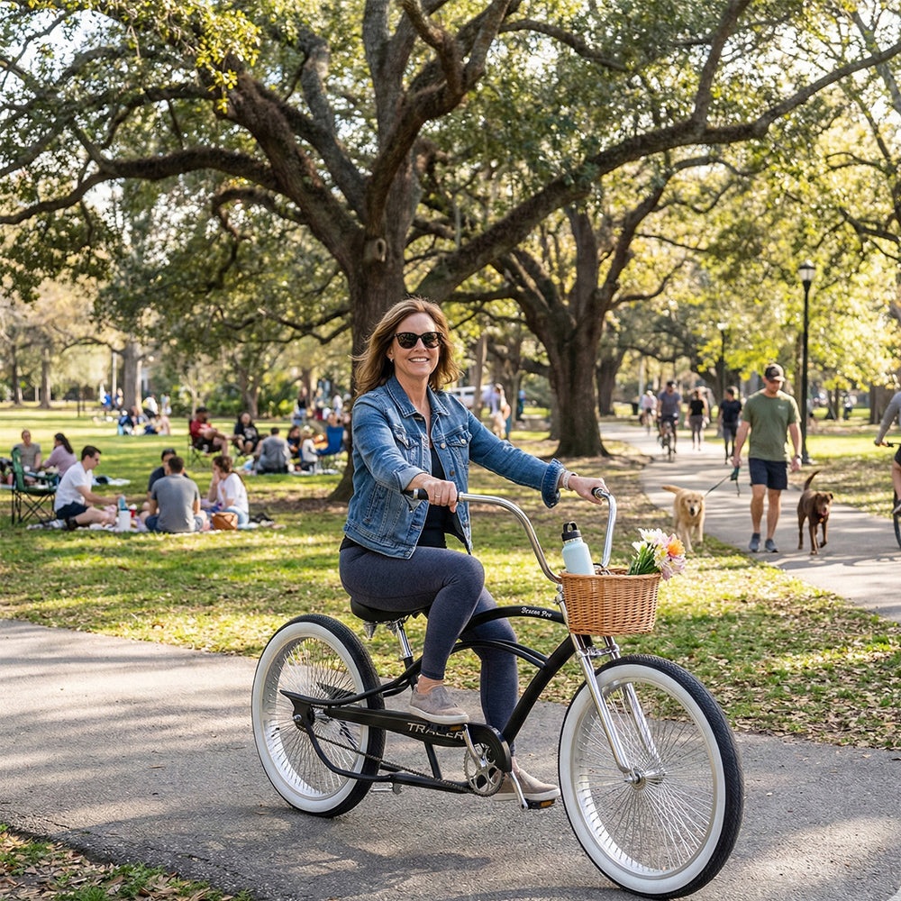 Tracer Beacon Pro 26" Stretch Cruiser Bike, Hi-ten Steel Frame, Single Speed - Chico USA, Inc.