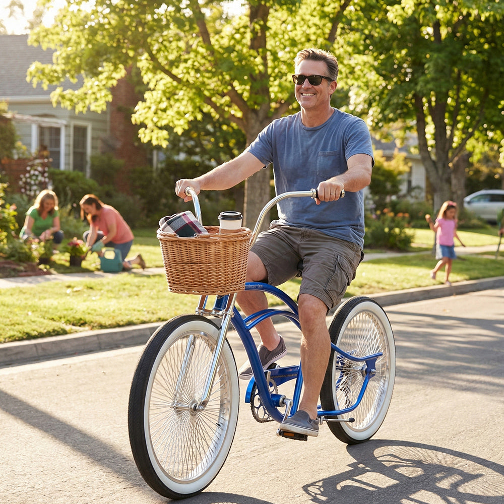 Tracer Beacon Pro 26" Stretch Cruiser Bike, Hi-ten Steel Frame, Single Speed - Chico USA, Inc.