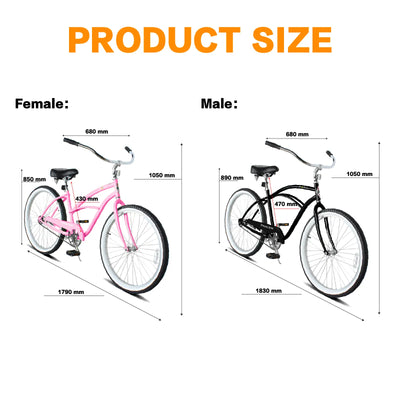 Tracer Bora 26" Male Beach Cruiser Bike single speed - Chico USA, Inc.