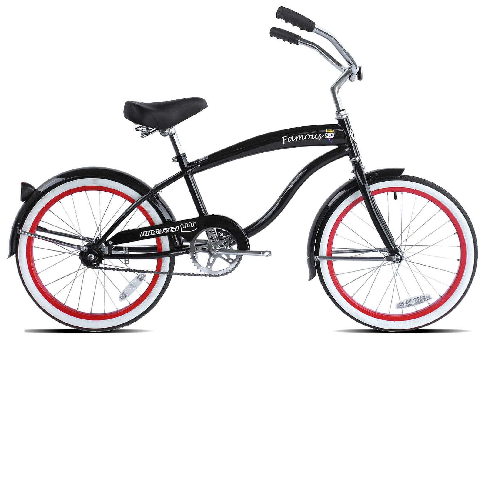 Micargi Famous 20" Beach Cruiser Bike for Kids, Single Speed, Hi-Ten Steel Frame - Chico USA, Inc.
