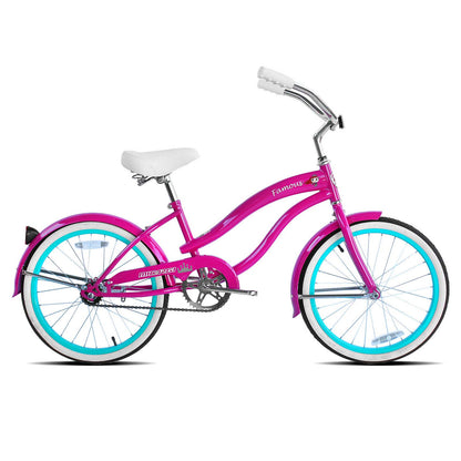 Micargi Famous 20" Beach Cruiser Bike for Kids, Single Speed, Hi-Ten Steel Frame - Chico USA, Inc.