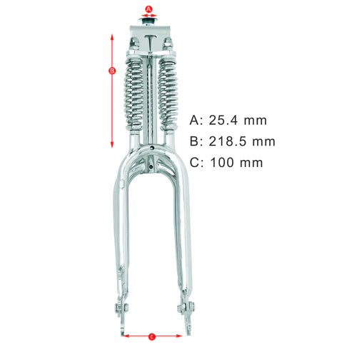 Tracer Bikes | Tracer FK-DS20218100D 20'' Classic Dual Spring Fork for Disc Brake, 3.0 Fat Tires, 25.4mm Steerer |  Chico USA, Inc. 
