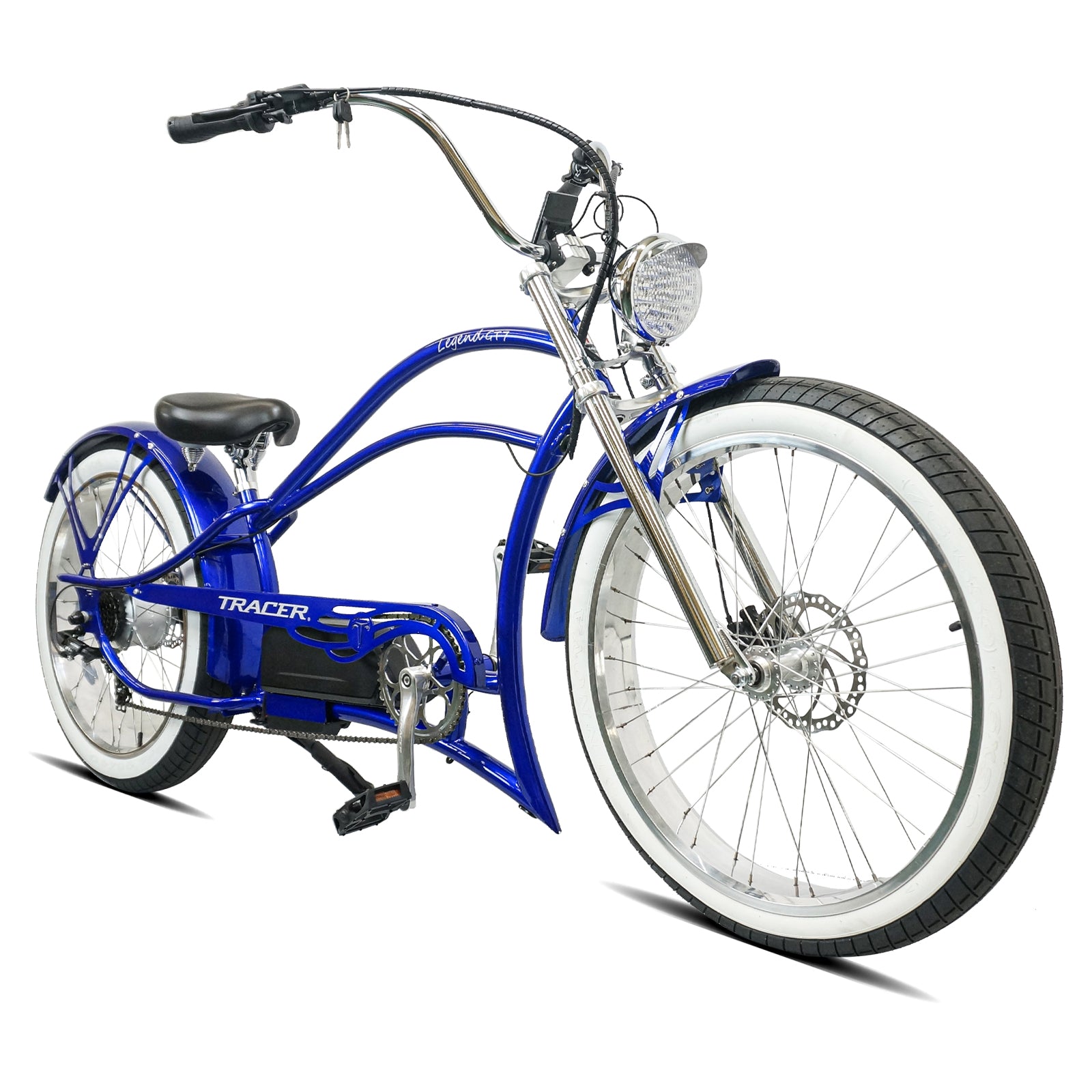 Tracer Bikes | Legend GT7 1000W Electric Cruiser Bike – 1000W Motor, Fat Tires, 80 Miles Range, Chopper Style |  Chico USA, Inc. 