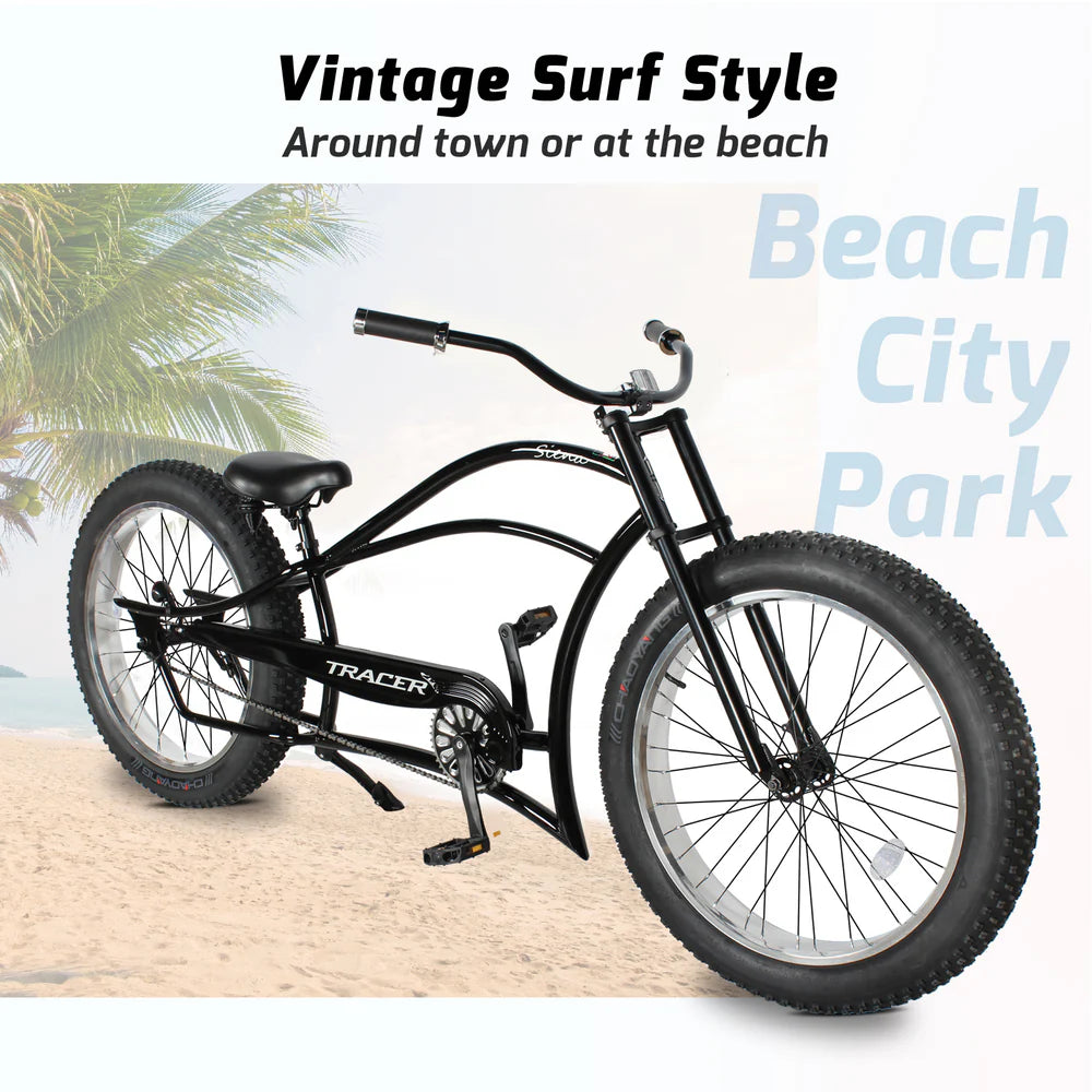 Tracer Bikes | Tracer Siena 26" Chopper Stretch Cruiser Bike, 1-Speed/7-Speed, Various Colors |  Chico USA, Inc. 